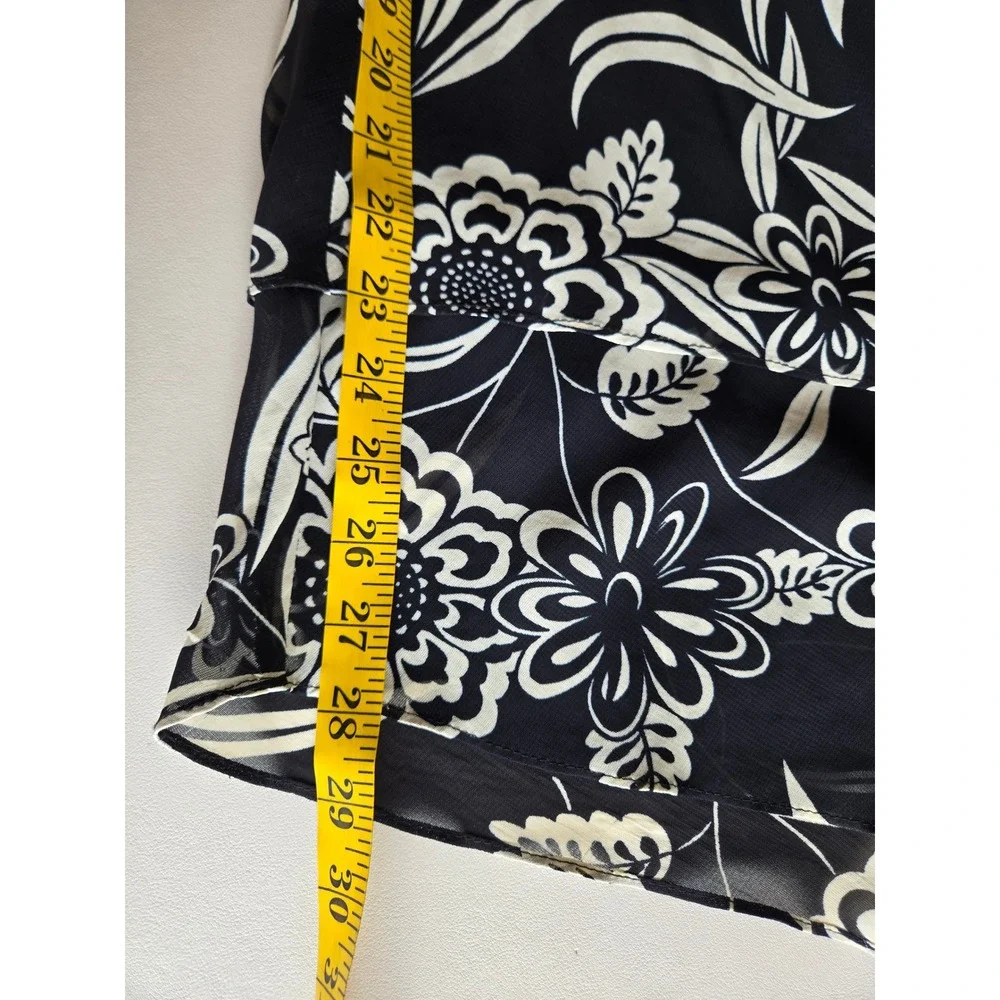 Donna Ricco Black White Floral Asymmetrical Bias Slip Midaxi Skirt 16W Y2K 90s